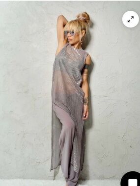 SHEER SEQUIN TUNIC & PANTS CO-ORD SET